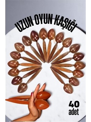 İlkyaz Fashion Uzun Oyun Kaşığı Halk Oyunu Kaşığı - Kına Kaşığı Uzun Saplı Zeybek Oyun Kaşığı 40