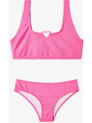 Penti Kız Çocuk Pembe Daisy Halter Bikini Takımı