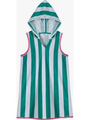 Penti Renkli Kız Çocuk Beach Green Stripe Kaftan