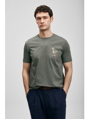 Lufian Fınx Modern Grafik Tişört Siyah