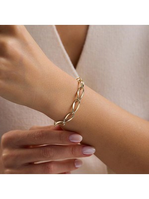 Sembol Gold 14 Ayar Oval Halka Altın Bileklik 1.80 Gram 18 cm 5 mm