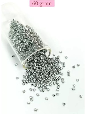 Just Cheap Store Kesme Cam Boncuk 2mm - 60 Gram - Mat Gümüş - BNC381