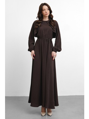 Salisburys Molly Nelly Kadın Omzu Nervürlü Broşlu Elbise