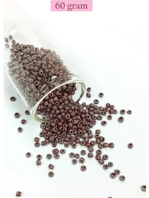 Just Cheap Store Dökme Cam Kum Boncuk (8/0) 3 mm - 60 Gram - Parlak Koyu Kestane - BNC209