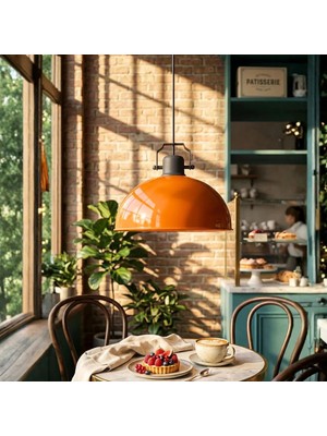 Homing Swiss Turuncu Retro Metal Sarkıt Cafe Restoran AYD-3582