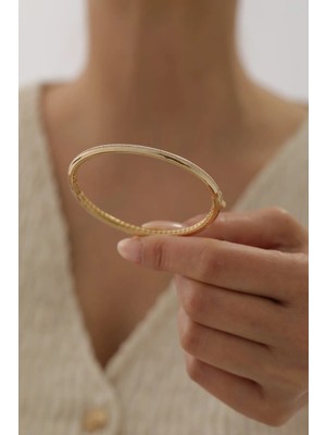 Yavuz Kuyumculuk 14 Ayar Altın Yarı Taşlı Modern Bombe Kelepçe