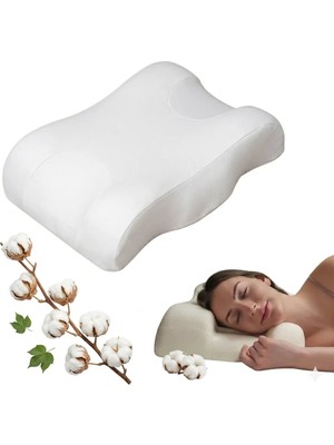 Zeelux Güzellik Yastığı, 2'si 1 Arada Yaşlanma Karşıtı ve Kırışıklık Karşıtı, Ortopedik ve Ergonomik Hafızalı Köpük. Boyun ve Omuz Ağrısı Yastığı. Yan ve Sırt Üstü Yatış Yastığı (Pamuk, 1)