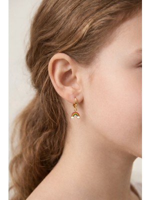 Yavuz Kuyumculuk 14 Ayar Altın Sallantılı Gökkuşağı Çocuk Küpesi