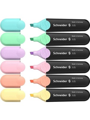 Schneider Pastel Fosforlu Kalem 6'lı Set