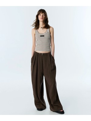 Twist Pileli Wıde Leg Pantolon TS1260003258074