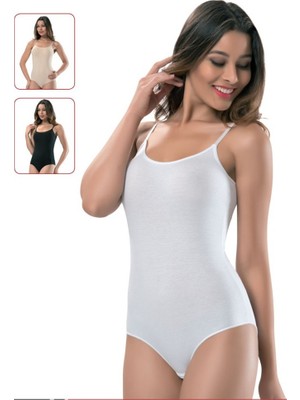 Tutku Kadın Likralı İp Askılı Çıtçıtlı Body Siyah %90 Pamuk %10 Likra Rahat Kullanım