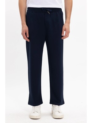Tudors Erkek Lacivert Baggy Fit Rahat Kesim Modal Kumaş Soft Doku Beli Bağcıklı Yan Cepli Eşofman Altı