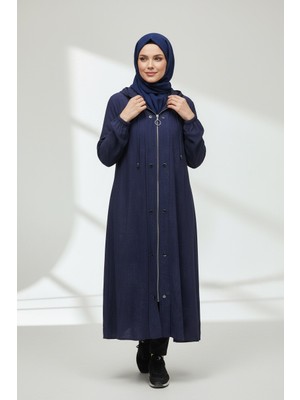 Ece Giyim Kadın Kapşonlu Önü Fermuarlı Önü Kapalı Çıt Çıt Detaylı Kolağzı Lastikli Spor Kap