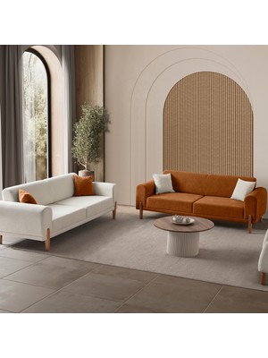 Eymense Mocha Plus Sırt Mekanizmalı Koltuk Takımı 3+3 Turuncu