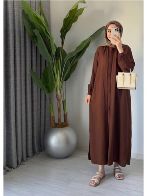 Molly Nelly Kadın Uzun Yazlık Muslin Ince Tunik Bordo Pardesü