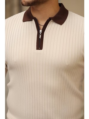 Livizmir Moda Erkek Kol ve Yaka Detaylı Uzun Kollu Triko