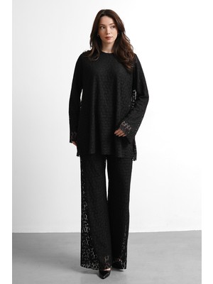 Salisburys Molly Nelly Kadın Kemerli Dantel Pantolonlu Bluz Takım