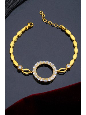 INNUENDO JEWELRY 925 Ayar Gümüş Halka Detaylı Çeyrekli Bileklik