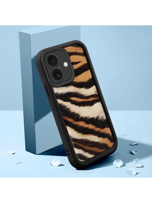 HONTINGA iPhone 16 Plus ile Uyumlu Kılıfı Düşüme Önleyici Basitlik Anti Düşme Kamera Korumali Şirin Kedi Inek Siyah Desen Yumuşak Silikon Telefon Kılıfı Kadın ve Erkek Için Uygundur K2-0015