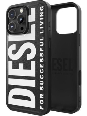Diesel iPhone 16 Pro Max Uyumlu Magsafe Destekli Core Kalıplı Kılıf - Siyah/beyaz