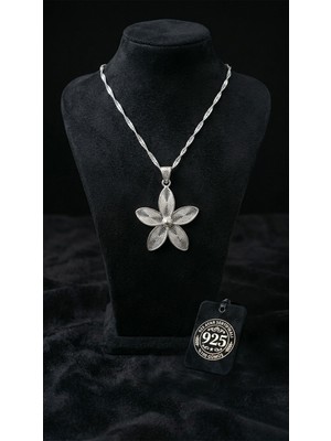 Roza Silver 925 Ayar Geleneksel Telkari El Işçiliği Çiçek Motifli Gümüş Kolye