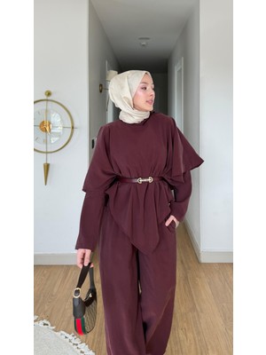 Salisburys Molly Nelly Kadın Pelin Detaylı Üçlü Pantolon Takım