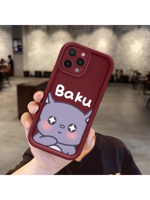 HONTINGA iPhone 16 Pro Max ile Uyumlu Kılıfı Düşüme Önleyici Basitlik Anti Düşme Kamera Korumali Karakteri Bordo Desen Yumuşak Silikon Telefon Kılıfı Kadın ve Erkek Için Uygundur K2-7042