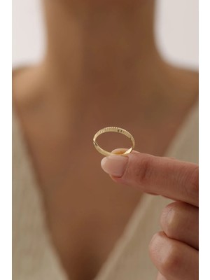 Yavuz Kuyumculuk 14 Ayar Altın Kalemli Kibrit Çöpü Alyans 4 mm