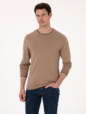 Cacharel Erkek Camel Slim Fit Kazak 50318676-VR015