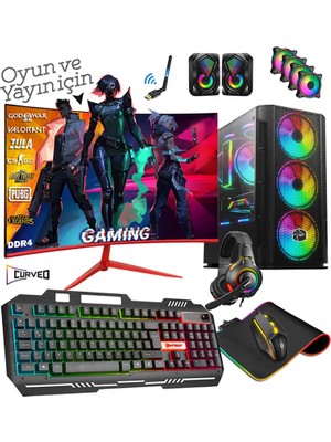 Zeiron Prime X90 Ryzen 5 5500 32GB 1tb M.2 SSD RTX3050 23.8" 165Hz Oyuncu Masaüstü Bilgisayar Uyumlu