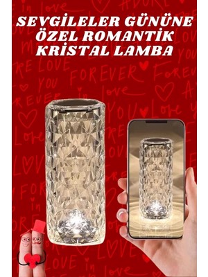 Midas Toptan Home Sevgililer Günü Için Hediye Kristal Lamba Sevgiliye Hediye USB Şarjlı Gece Lambası