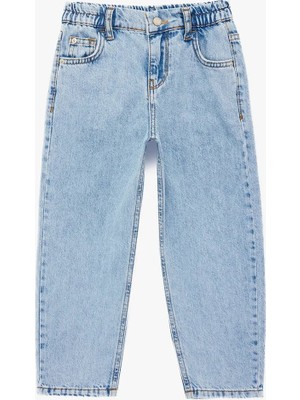 Koton Pamuklu Cepli Rahat Kalıp Düğmeli Balon Form Denim Pantolon 6SMB40014TD