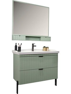 Kobos Noble 100 cm Banyo Dolabı Seti Mint