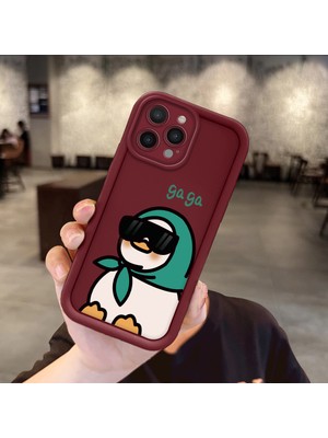 HONTINGA iPhone 14 Pro Max ile Uyumlu Kılıfı Düşüme Önleyici Basitlik Anti Düşme Kamera Korumali Karakteri Bordo Desen Yumuşak Silikon Telefon Kılıfı Kadın ve Erkek Için Uygundur K2-7045