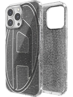 Diesel iPhone 16 Pro Max Uyumlu Oval D Simli Kılıf - Siyah