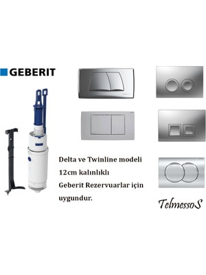 Geberit Twinline ve Delta 12CM Gömme  Rezervuar  Boşaltma Grubu 240.501.00.1