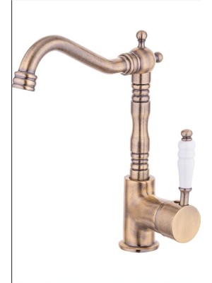 Kustar Verona Antik Kaplama Porselen Kollu Te Mix Mutfak Evye Lavabo Bataryası