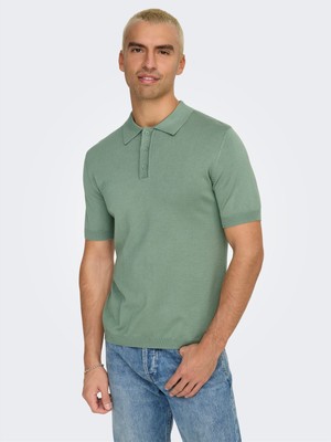 Only & Sons Onswyler Lıfe Reg 14 Ss Polo Knıt Noos Erkek Yeşil Kazak - 22022219