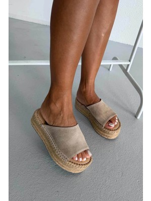 Ayakkabı Prensi Sverre Hakiki Deri Dolgu Topuk Ten Süet