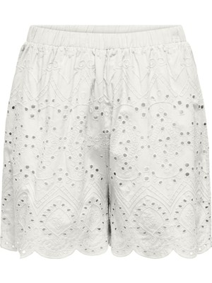 Only Onlsabı Cleo Lıfe Emb Shorts Wvn Kadın Beyaz Şort - 15318646