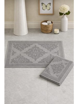 Mela Home 2'li Ayak Havlusu-Ayak Paspası Ekru 50*70 cm 2 Adet - Banyo - Misafir -Çeyizlik %100 Pamuk