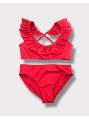HP Desing Kırmızı Fırfırlı Bikini