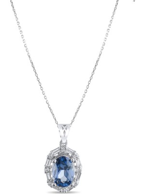 Lial Diamond 1.15 Karat Pırlanta Safir Kolye, Doğal Pırlanta, Sertifikalı Ürünler