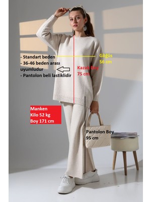 Molly Nelly Kadın Triko Uzun Pantolon Kazak Kışlık Takım