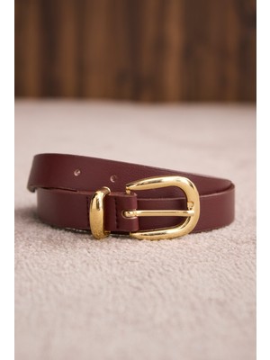 HE-QA Gold Tokalı Kemer Bordo