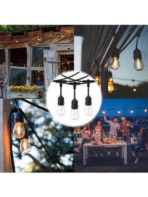 Cata CT-7070 Dış Mekan LED Süsleme Işığı 10 Metre | 20 Duy Sarkıt Bahçe Balkon Teras Aydınlatma