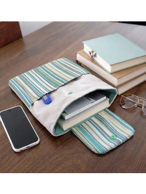 Moonaja Cepli Kitap Kılıfı / Tablet Kılıfı Organizer Kitapsever Hediyesi -Duck Sağlam Kalın Kumaş