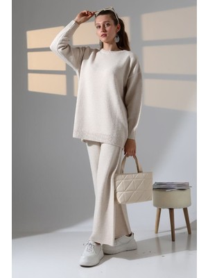 Molly Nelly Kadın Triko Uzun Pantolon Kazak Kışlık Takım