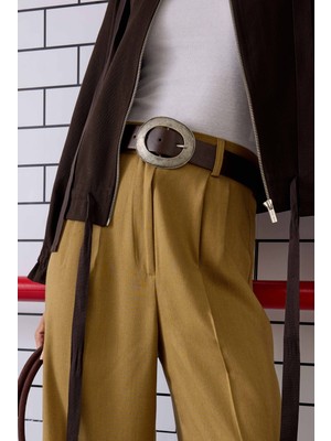 HE-QA Metal Halka Tokalı Kemer Acı Kahve