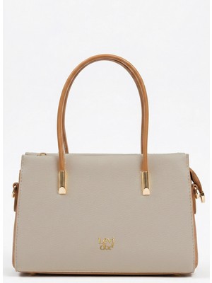 Lale Butik Levidor Premium Ince Askı Sert Deri Çanta 930257 Vizon